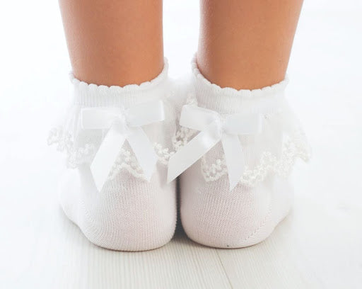 Meia Pata Girls’ Cotton Dressy Ankle Socks with Bow