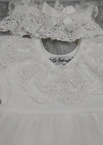 Girls’ Infant Ivory and Lace with Cross Outfit