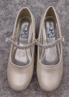 Girls’ Ivory Shimmer Shoe with Rhinestone Strap