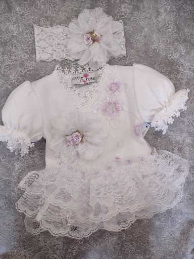 Girls’ Lace and Lavender Flower Outfit