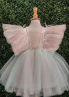 Girls’ Pink & Teal Tulle Party Dress