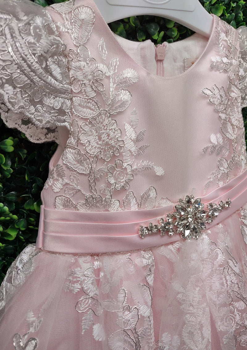 Princess Daliana Pink Metallic Lace High Low Dress with Train - 1059 Sara's Children's Boutique Princess Daliana Pink Metallic Lace High Low Dress with Train - 1059 Sara's Children's Boutique