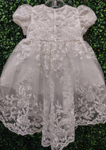 Princess Daliana Metallic Floral Lace High Low Dress with Train - 18135U