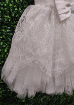 Tiered Lace Dress with Rhinestone Trim
