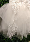 Princess Daliana Metallic Corded Lace Dress with Horsehair Hem - 2075