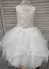 Girls’ Diamond White Lace and Tulle Flower Girl Dress
