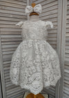 Christie Helene Couture "Mink Float" Christening Dress