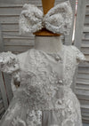 Christie Helene Couture "Mink Float" Christening Dress