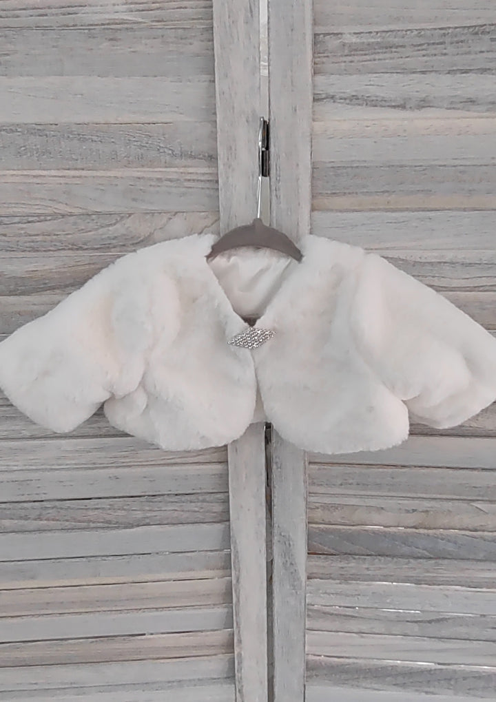 Childrens white fur shrug best sale