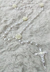 Ansonia Bridal Girl's Rosary with White Roses