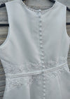 Joan Calabrese White Tea Length Satin A Line Plus Size Communion Dress 120339