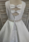 Joan Calabrese Satin Communion Dress with Pockets 119382