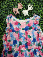 Mayoral Girl’s Pink and Blue Floral Dress - 3940