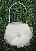 Anja's Dream White Communion Purse with Tulle Flower - 3377