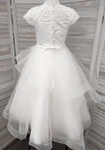Princess Daliana Tiered Tulle Dress with Short Sleeve - D20605