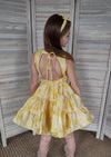 Nunzia Corinna Yellow Butterfly Ruffled Dress with Headband 6784