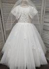 Sweetie Pie Communion Gown with Shimmer Tulle Skirt and Bolero Jacket - 4063