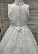 Joan Calabrese Satin and Lace Communion Dress with Lace Bolero Jacket 122310