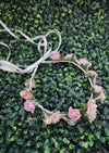 Sara's Pink and Peach Floral Crown - 115