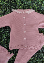 Juliana Girls’ Pink Knit 3 Piece Outfit J5047
