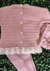 Juliana Girls’ Pink Knit 3 Piece Outfit J4048
