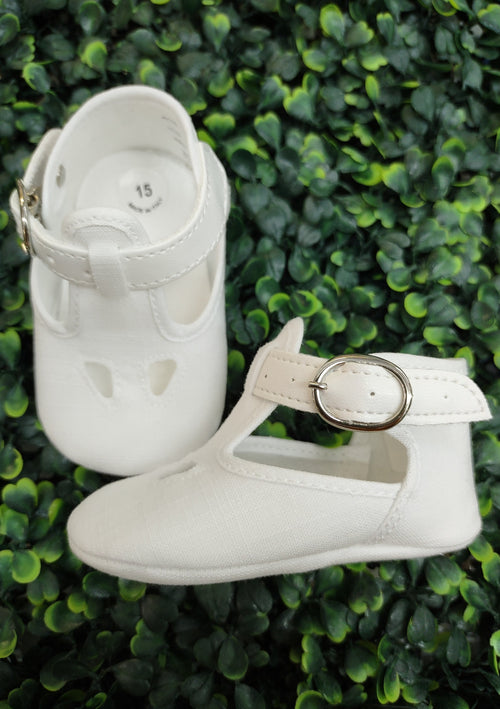 Michelina Bimbi Boys' Off White Textured Christening Shoes
