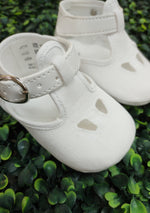 Michelina Bimbi Boys' White Textured Christening Shoes