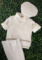 Bimbalo 5 Piece Off White Linen and Knit Outfit - 6080