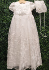 Princess Daliana Off White Christening Gown with Rhinestone and Pearl - Y9021190