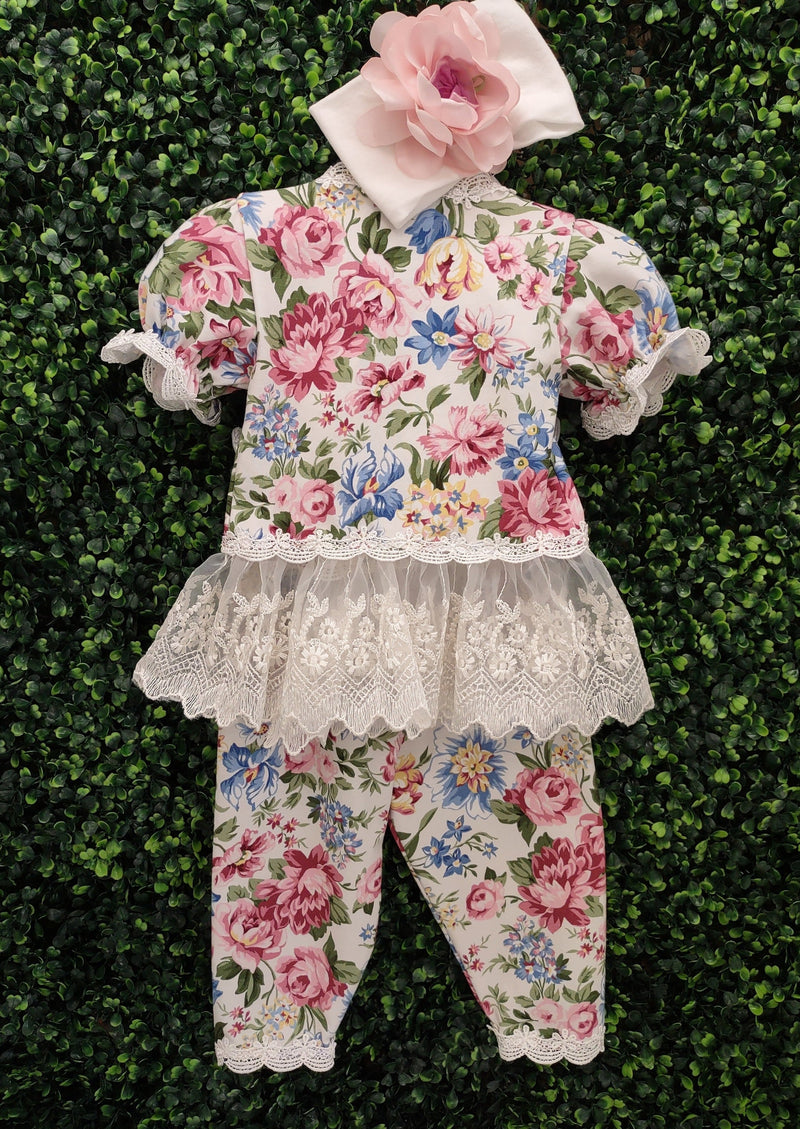 Katie Rose Girls’ Lace and Roses Harper 3 pc Outfit