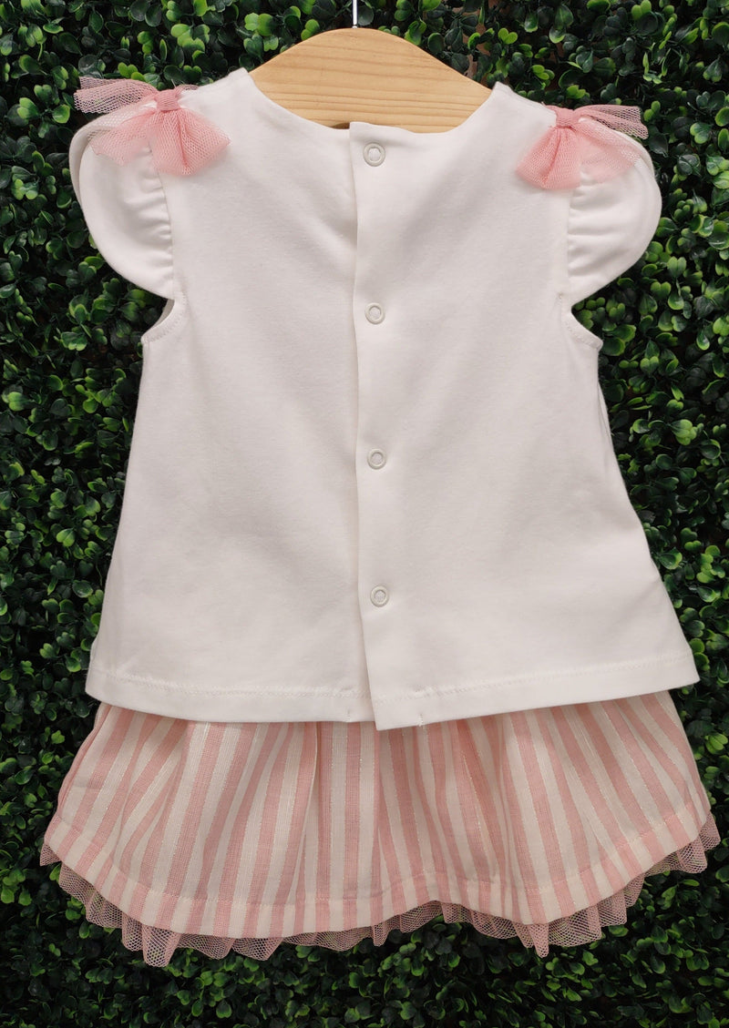 Mayoral Baby Girl's Pink Striped Skirt and Tee Set 1879