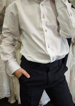 Leo & Zachary Boys' Navy Check Pattern Suit