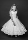 Macis Design Scallop Lace and Satin Communion Gown T1881