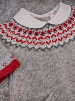 Dr. Kid Infant Boys’ 2 Piece Wool Cashmere Knit Outfit - Grey/Red-DK151