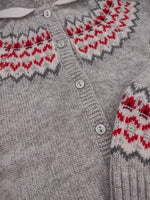 Dr. Kid Infant Boys’ 2 Piece Wool Cashmere Knit Outfit - Grey/Red-DK151