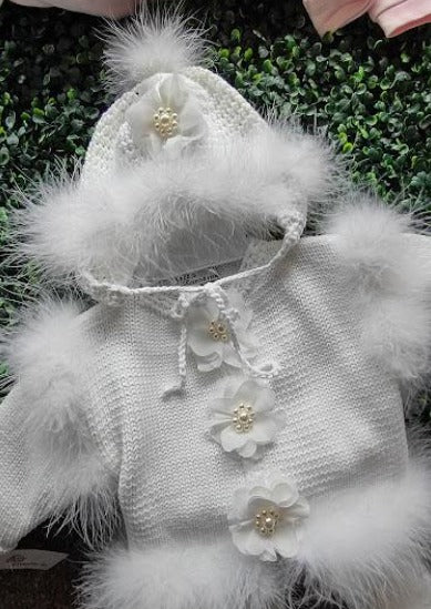 Knit and Marabou Feather Outfit