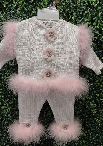 Knit and Marabou Feather Outfit II