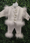 Knit and Marabou Feather Outfit