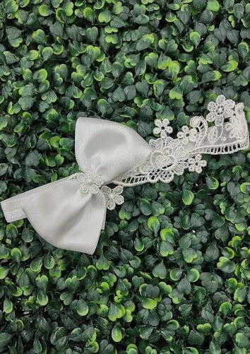 Little Girls’ Headband - Embroidered Lace & Bow by Simply Charming