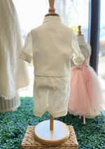 Made In Italy Linen Short Christening Suit