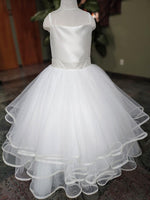 Michelina Bimbi Satin and Tulle Communion Dress with Coverlet 3009