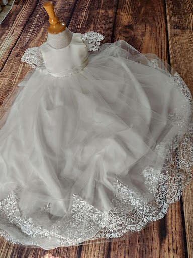 organza baptism dresses Bespoke Organza Silk Christening Gown & Bonnet Pepa London