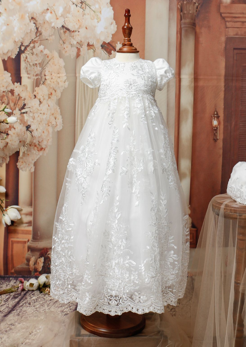 Penelope Lace Baptism Gown – Christeninggowns.com