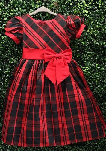 Swea Pea and Lilli -Red & Black Plaid Taffeta Holiday Dress-C532 4 Toddler / Red Swea Pea and Lilli -Red & Black Plaid Taffeta Holiday Dress-C532 4 Toddler / Red