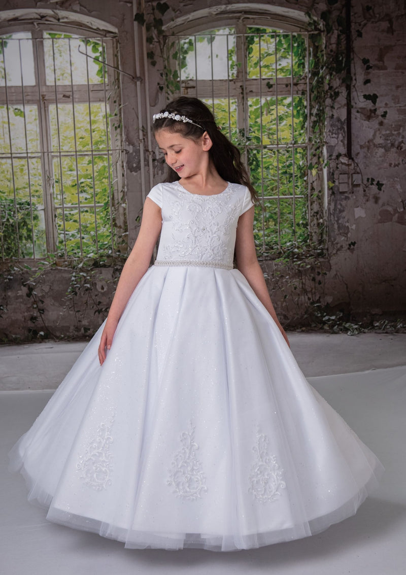 Amazon.com: GZCYL Long Sleeves First Holy Communion Dress White Lace Flower  Girl Dress for Girls 7-16: Clothing, Shoes & Jewelry