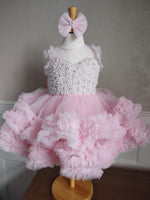 Sara’s Exclusive Pink Pearl and Tulle Party Dress