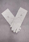 Sara’s Girl’s Ivory Gloves - Lace Applique
