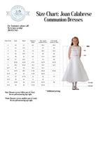 Joan Calabrese Plus Size  White Tea Length Satin A Line Communion Dress 120339