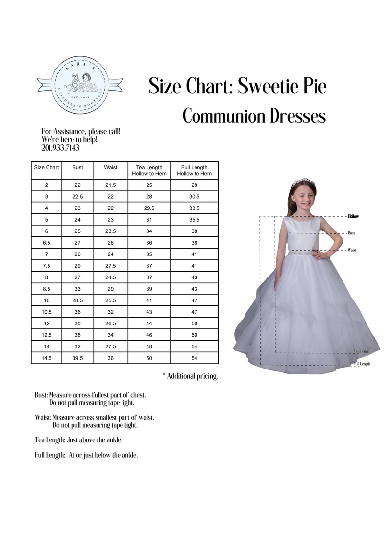 Sweetie Pie Delicate A-line Lace Communion Dress SP-3000