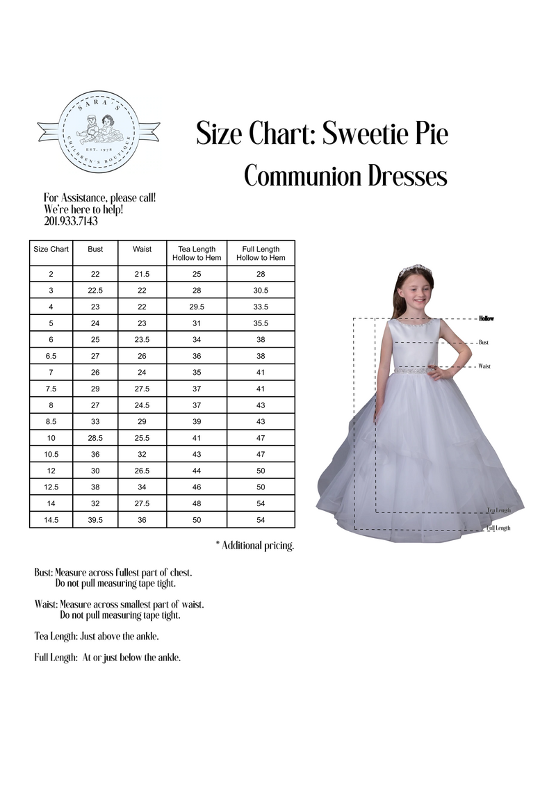 Sweetie Pie Girls' A-Line Communion Dress with Pleated Skirt - 3045